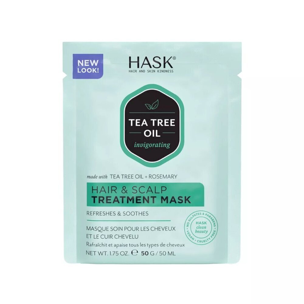 Hask Tea Tree Oil & Rosemary Hair Scalp Treatment Mask 1.75oz - Lot of 2…